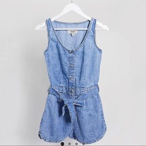 ASOS Size 8 Denim Romper Tie Waist Romper